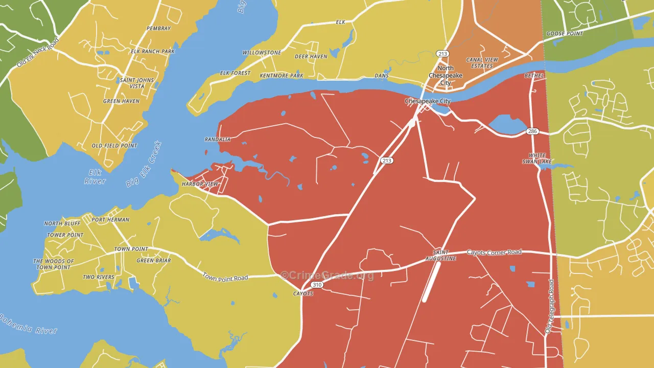 21915, MD Map of Drug-Related Crime Rates