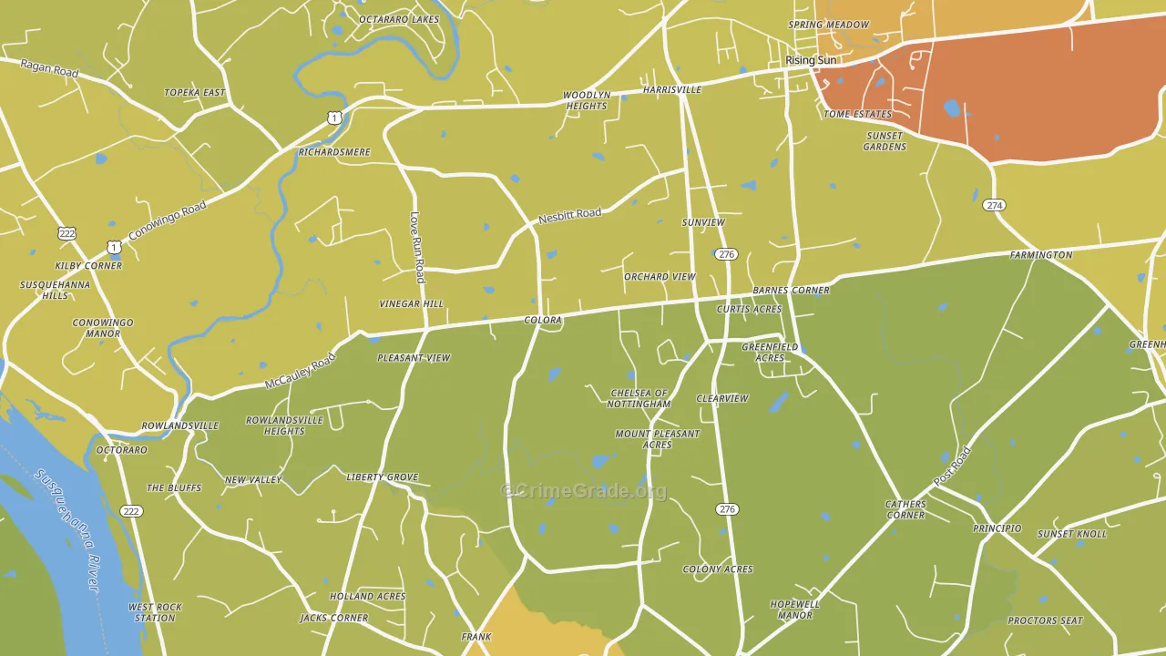 21917, MD Map of Drug-Related Crime Rates