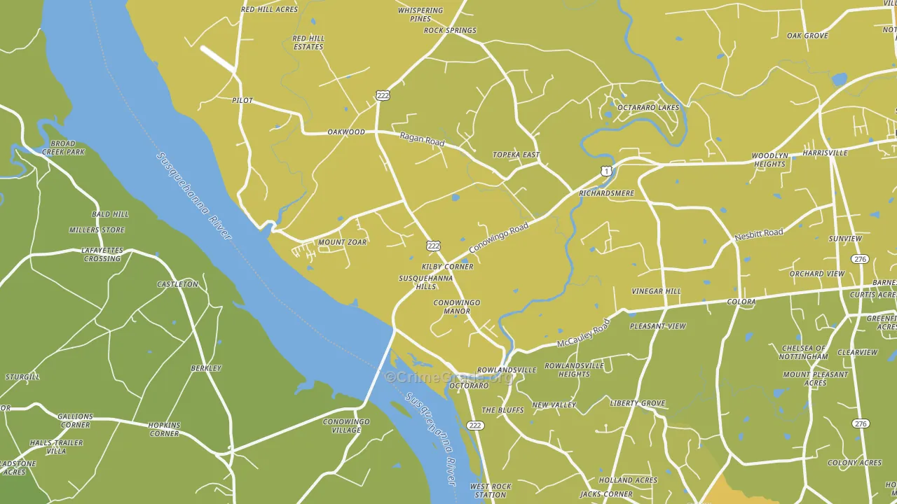 21918, MD Map of Drug-Related Crime Rates