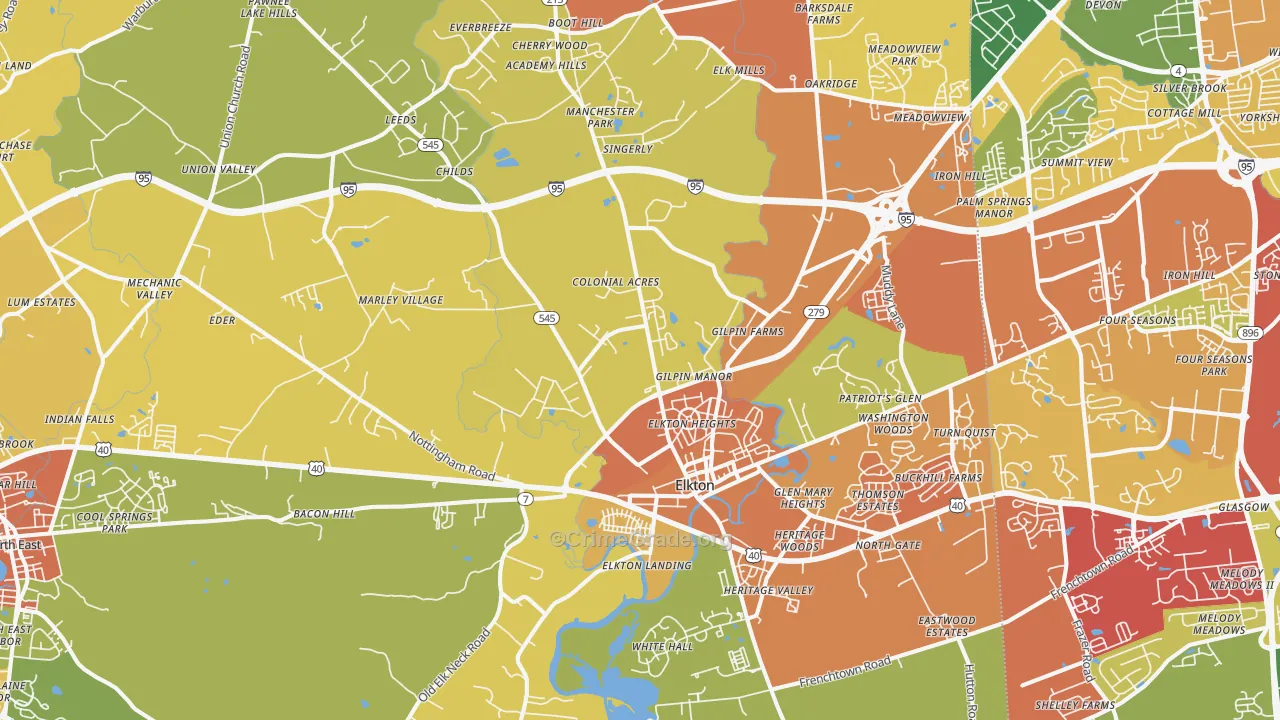21921, MD Map of Drug-Related Crime Rates
