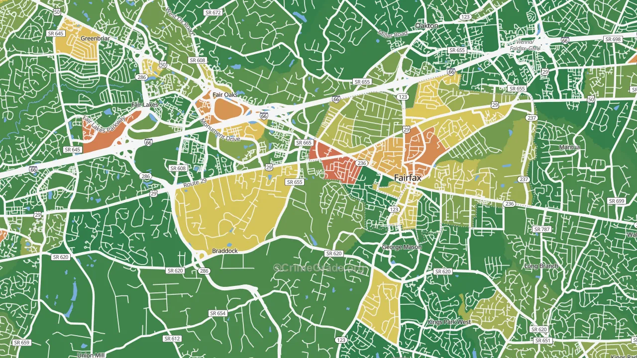 22030, VA Map of Drug-Related Crime Rates