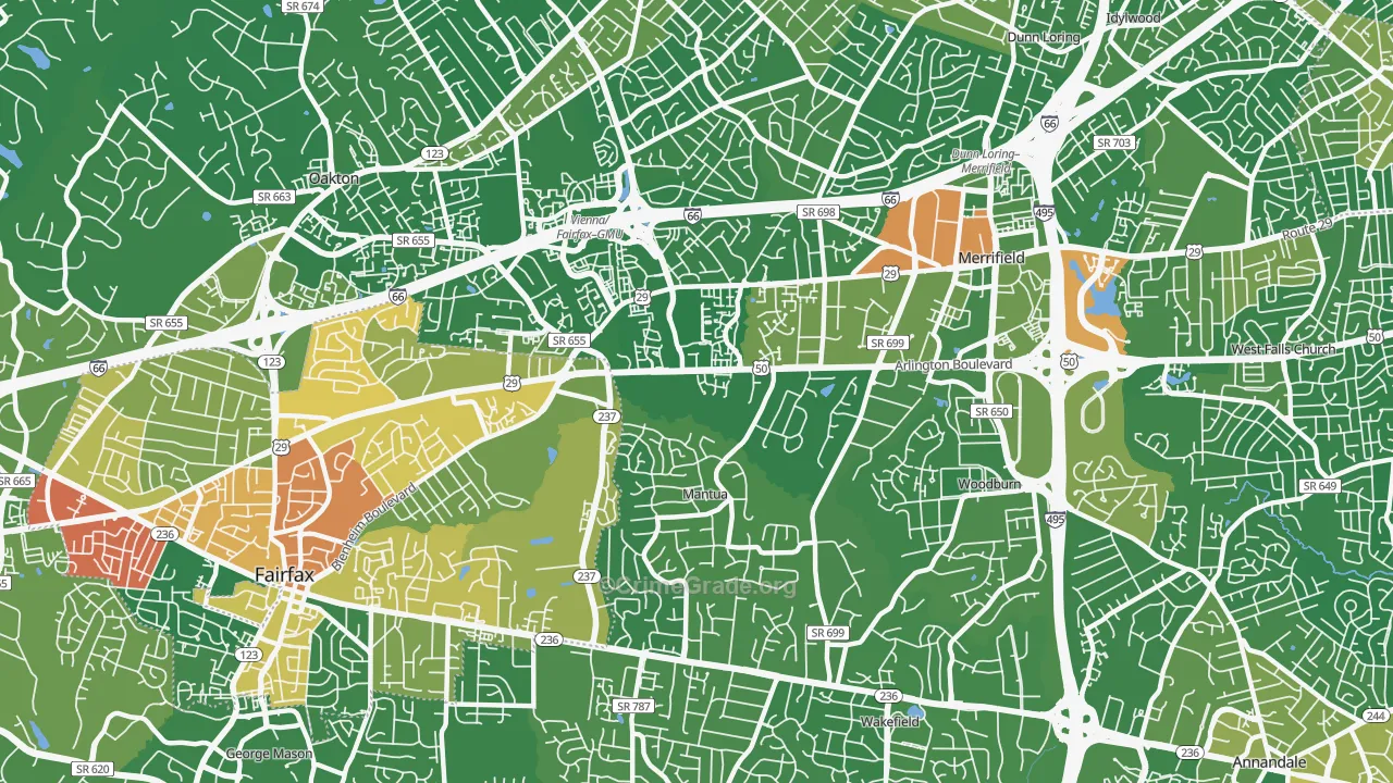 22031, VA Map of Drug-Related Crime Rates