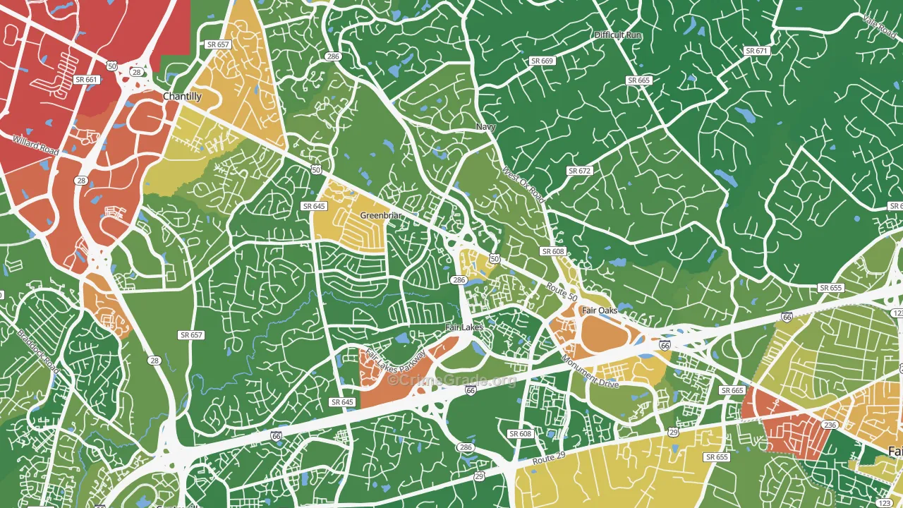 22033, VA Map of Drug-Related Crime Rates