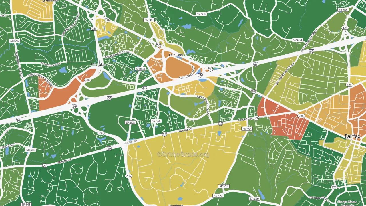 22035, VA Map of Drug-Related Crime Rates