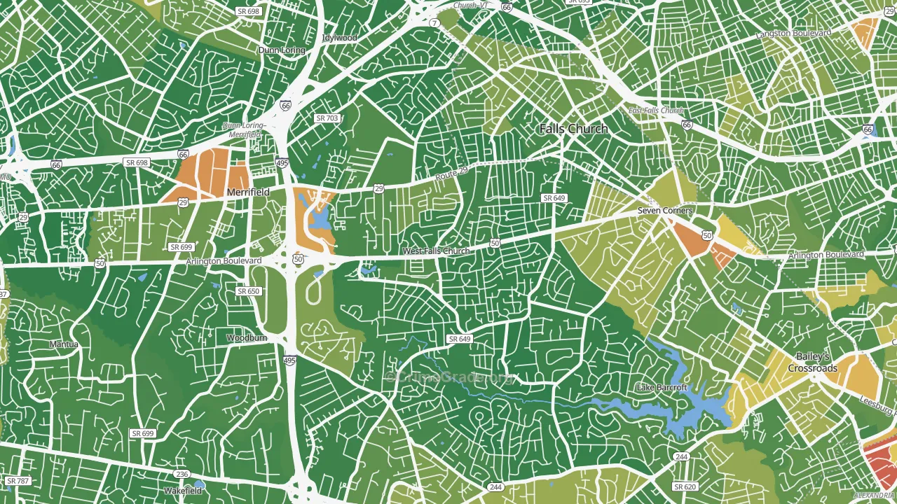 22042, VA Map of Drug-Related Crime Rates