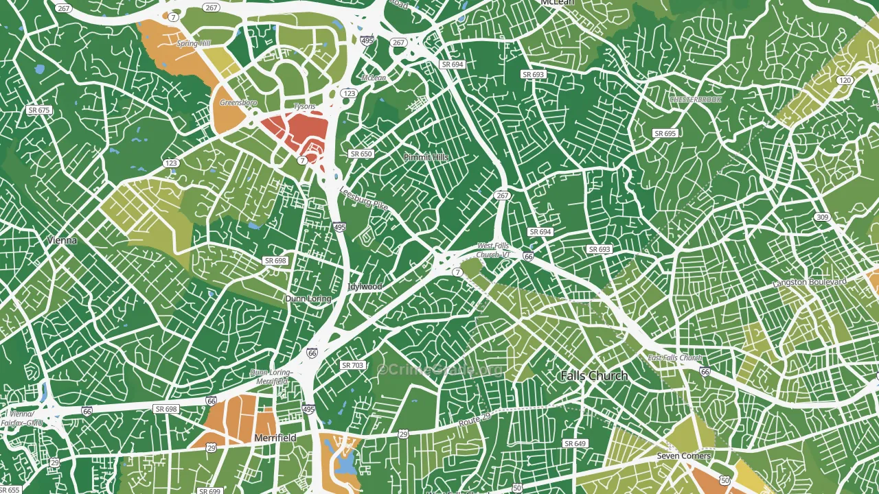 22043, VA Map of Drug-Related Crime Rates