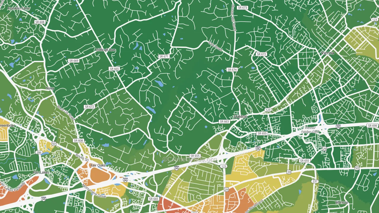 22124, VA Map of Drug-Related Crime Rates