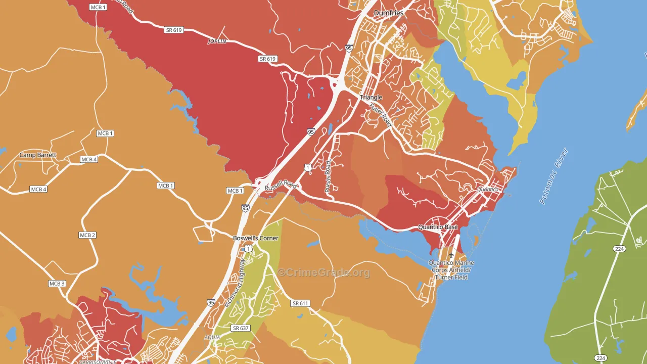 22134, VA Map of Drug-Related Crime Rates