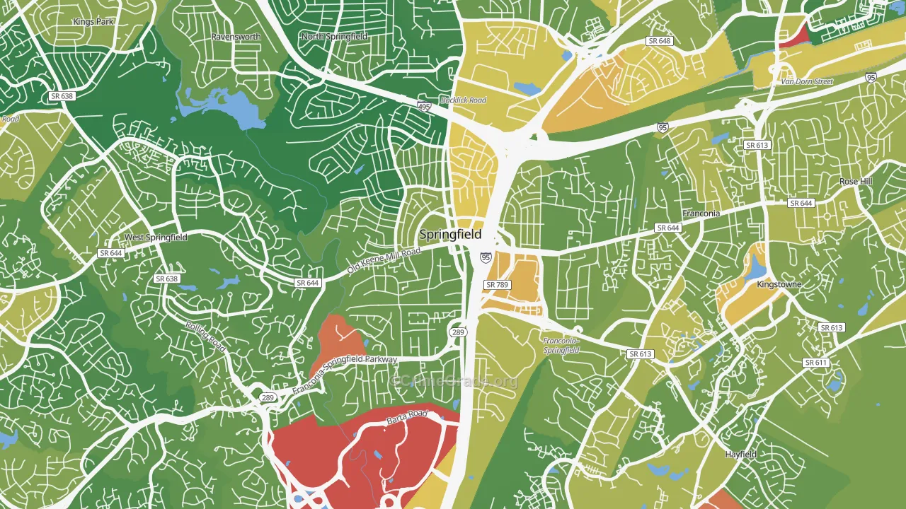 22150, VA Map of Drug-Related Crime Rates