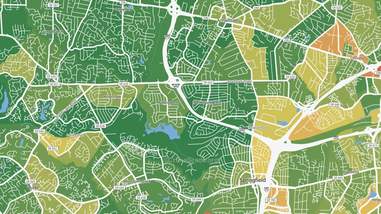22151, VA Map of Drug-Related Crime Rates