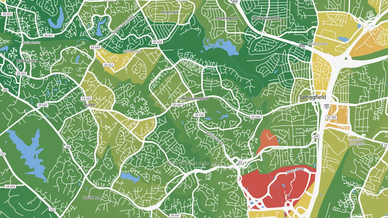 22152, VA Map of Drug-Related Crime Rates