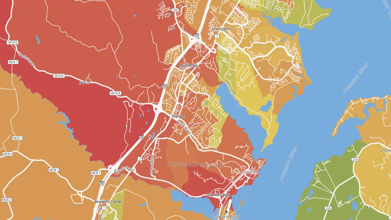 22172, VA Map of Drug-Related Crime Rates