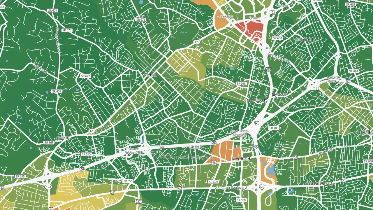 22180, VA Map of Drug-Related Crime Rates