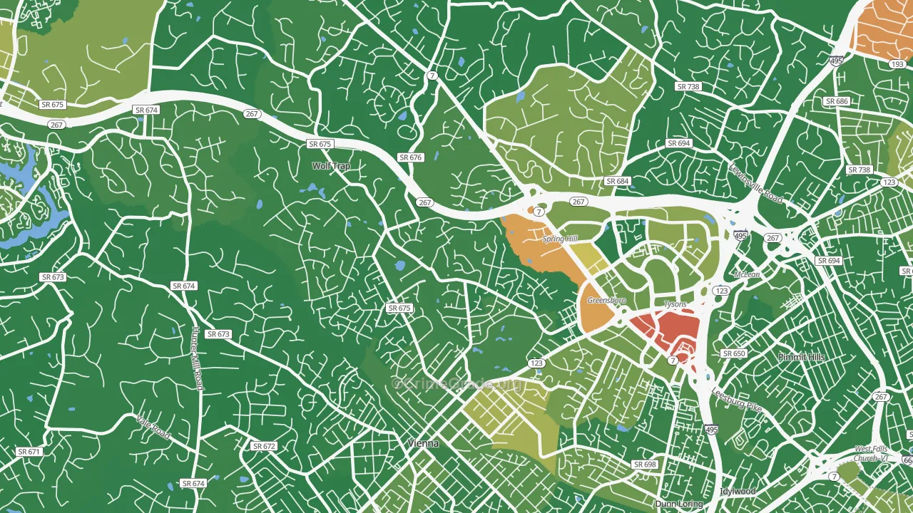 22182, VA Map of Drug-Related Crime Rates