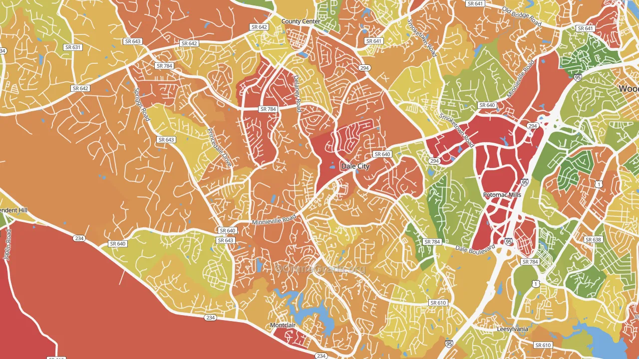 22193, VA Map of Drug-Related Crime Rates