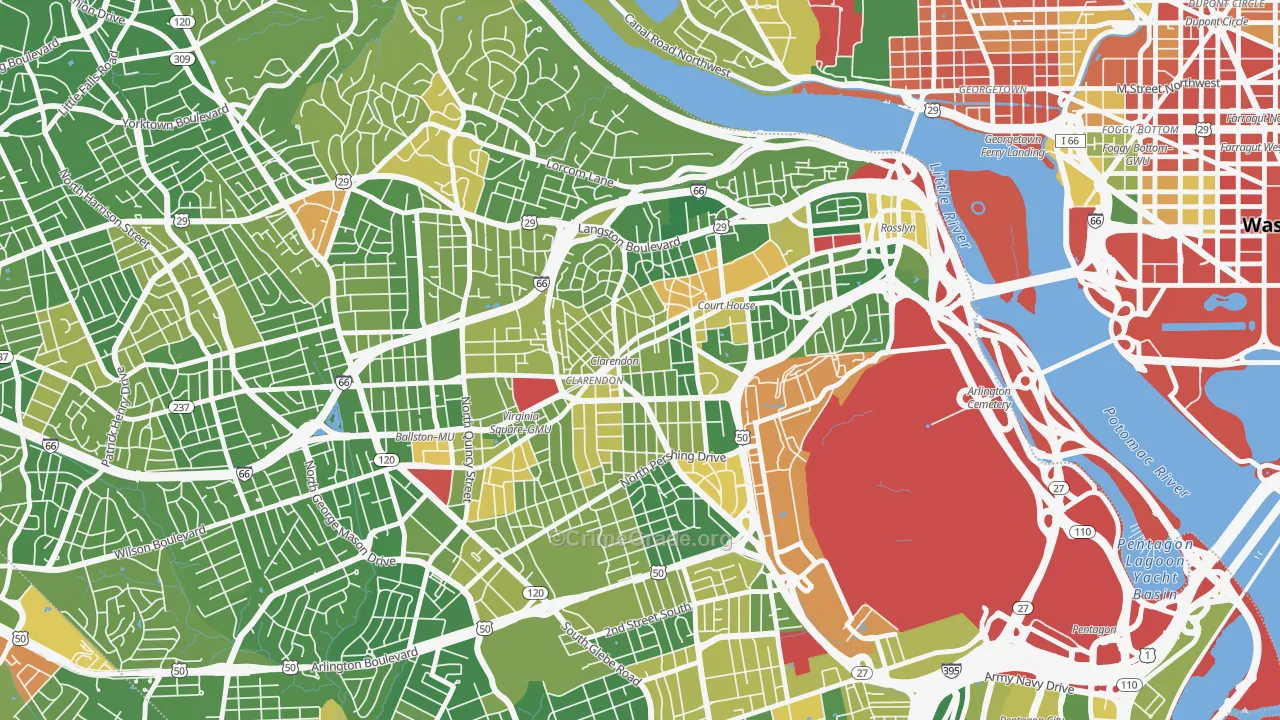22201, VA Map of Drug-Related Crime Rates