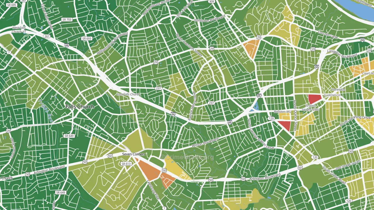 22205, VA Map of Drug-Related Crime Rates