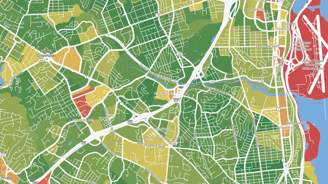 22206, VA Map of Drug-Related Crime Rates