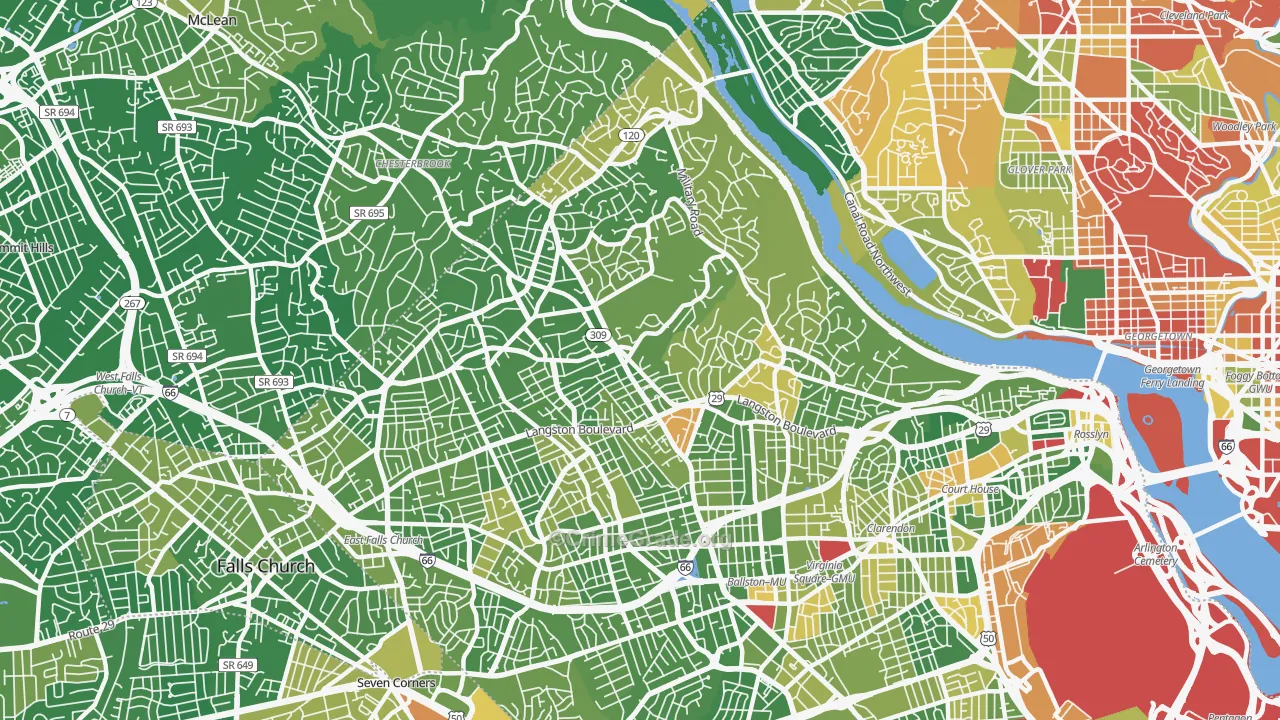 22207, VA Map of Drug-Related Crime Rates