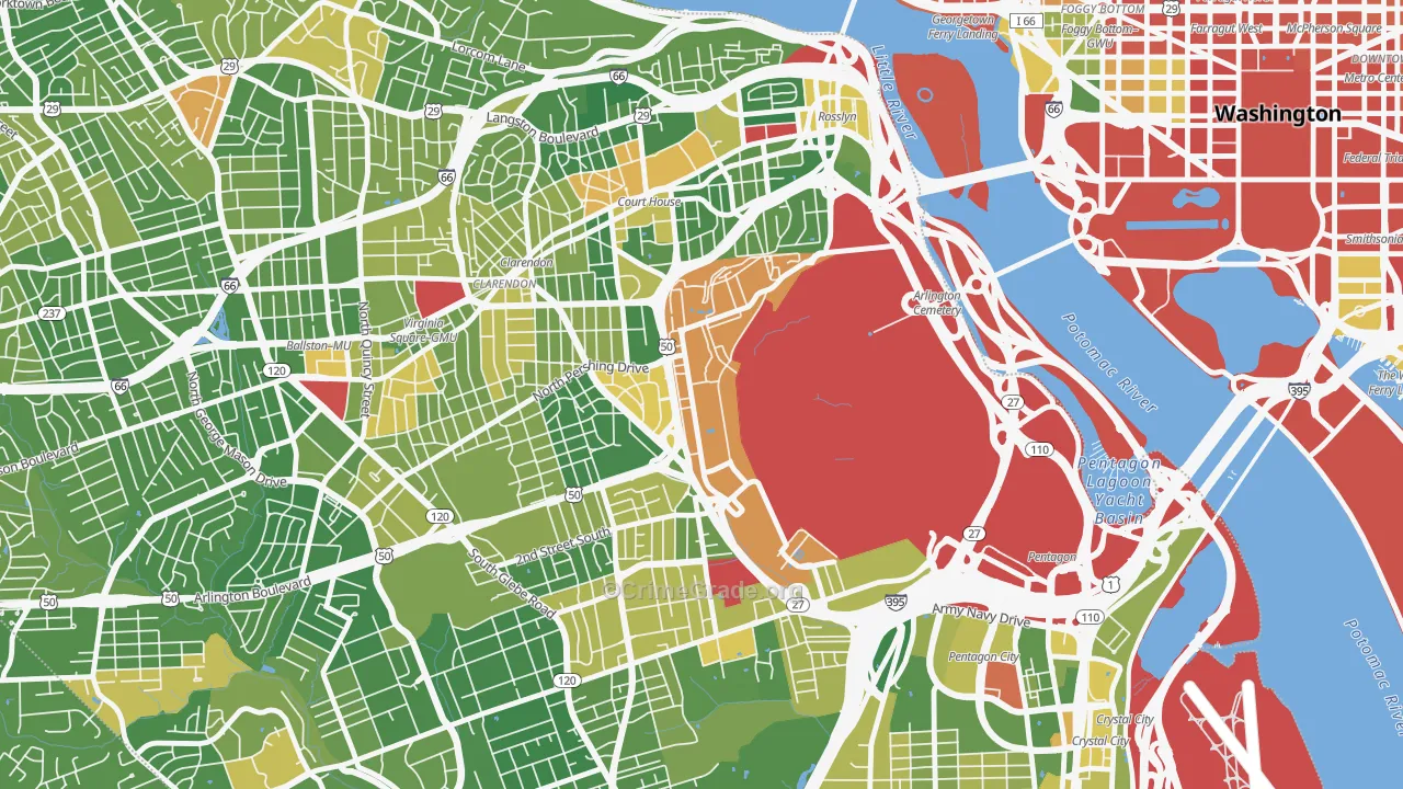 22211, VA Map of Drug-Related Crime Rates