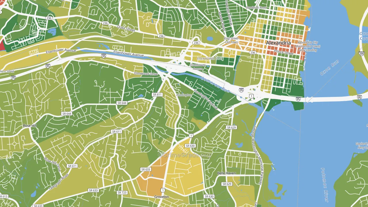 22303, VA Map of Drug-Related Crime Rates