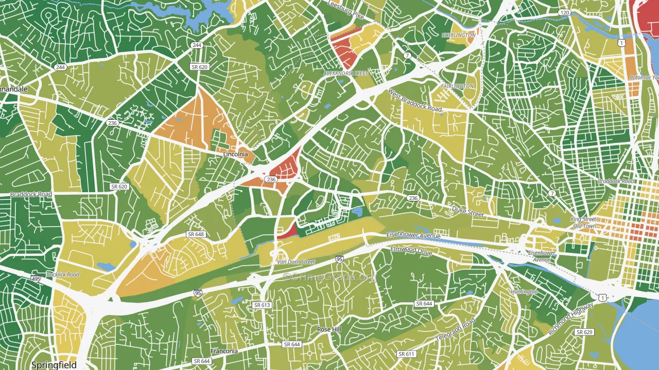 22304, VA Map of Drug-Related Crime Rates