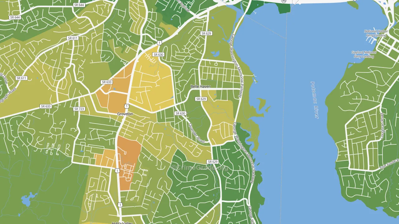 22307, VA Map of Drug-Related Crime Rates