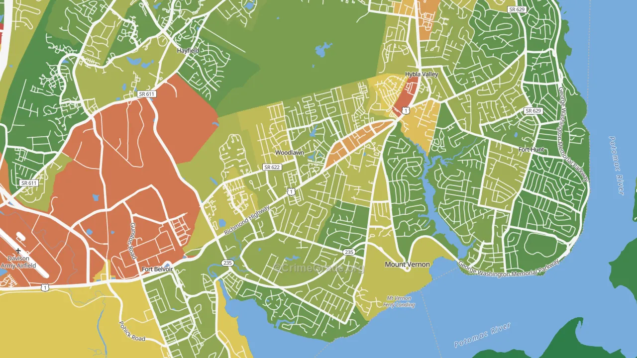 22309, VA Map of Drug-Related Crime Rates