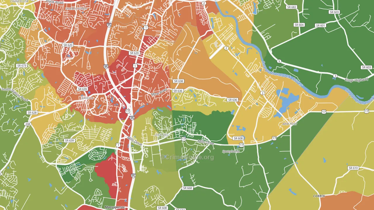 22408, VA Map of Drug-Related Crime Rates