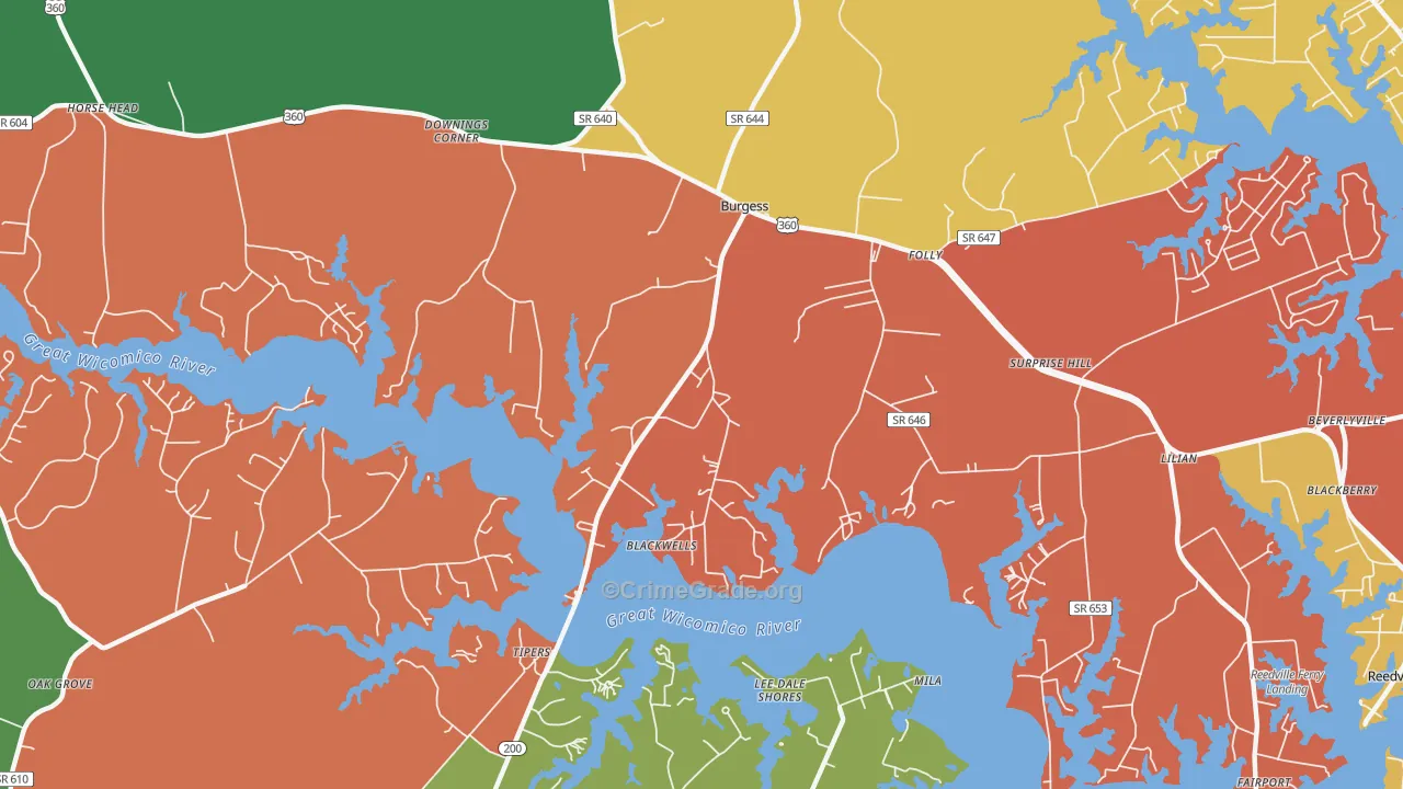 22432, VA Map of Drug-Related Crime Rates