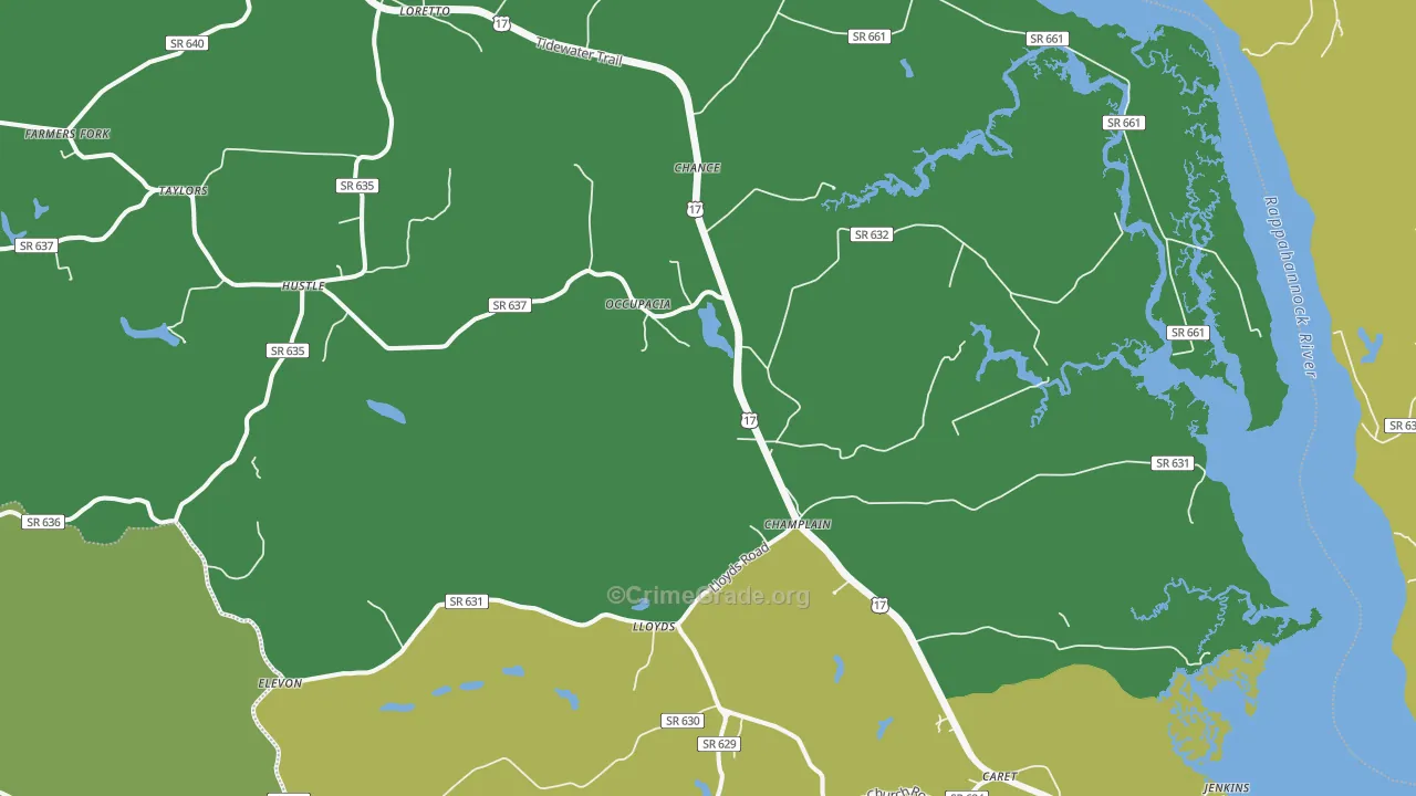 22438, VA Map of Drug-Related Crime Rates