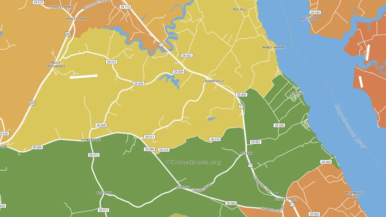 22454, VA Map of Drug-Related Crime Rates