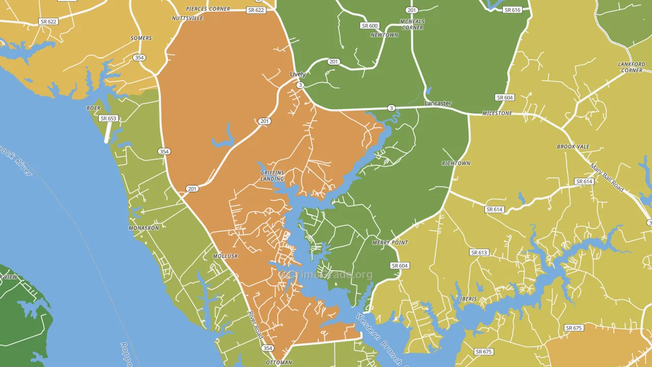 22503, VA Map of Drug-Related Crime Rates
