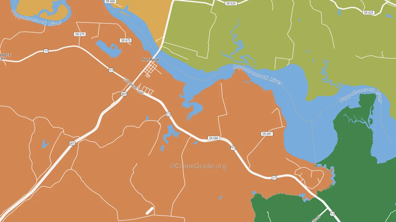 22535, VA Map of Drug-Related Crime Rates