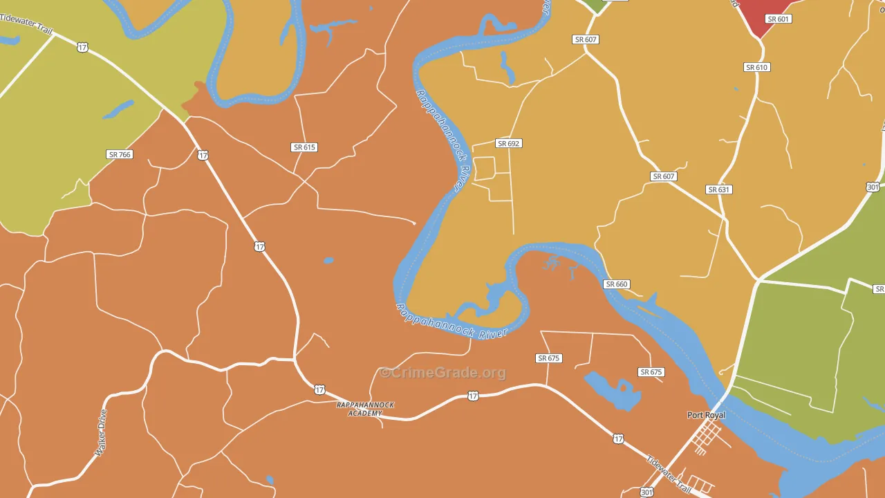 22538, VA Map of Drug-Related Crime Rates