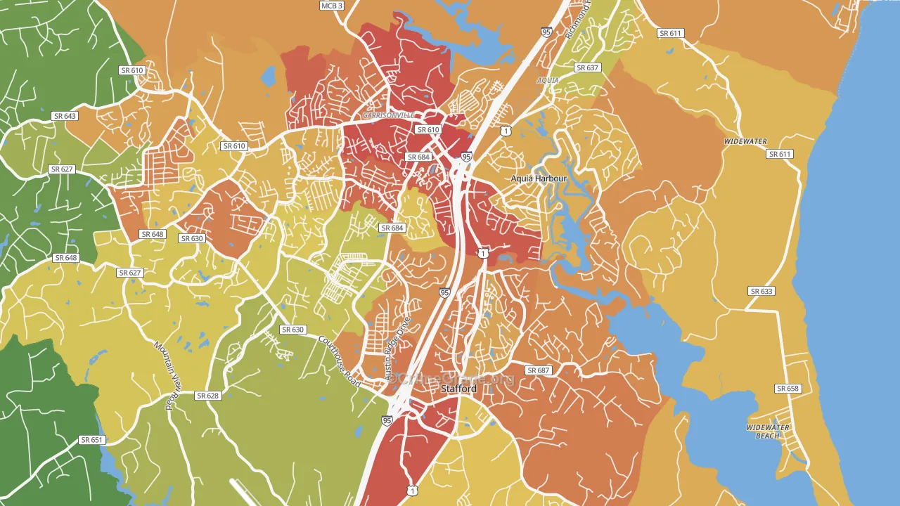 22554, VA Map of Drug-Related Crime Rates