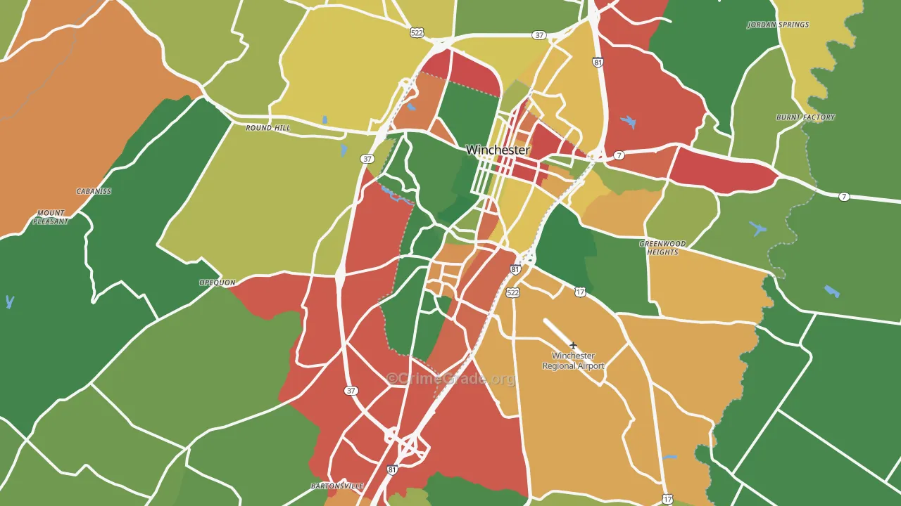 22602, VA Map of Drug-Related Crime Rates