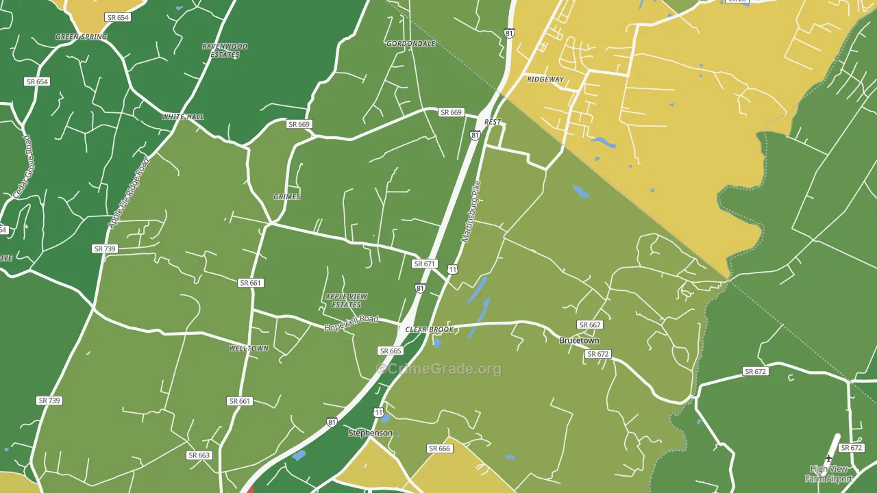 22624, VA Map of Drug-Related Crime Rates
