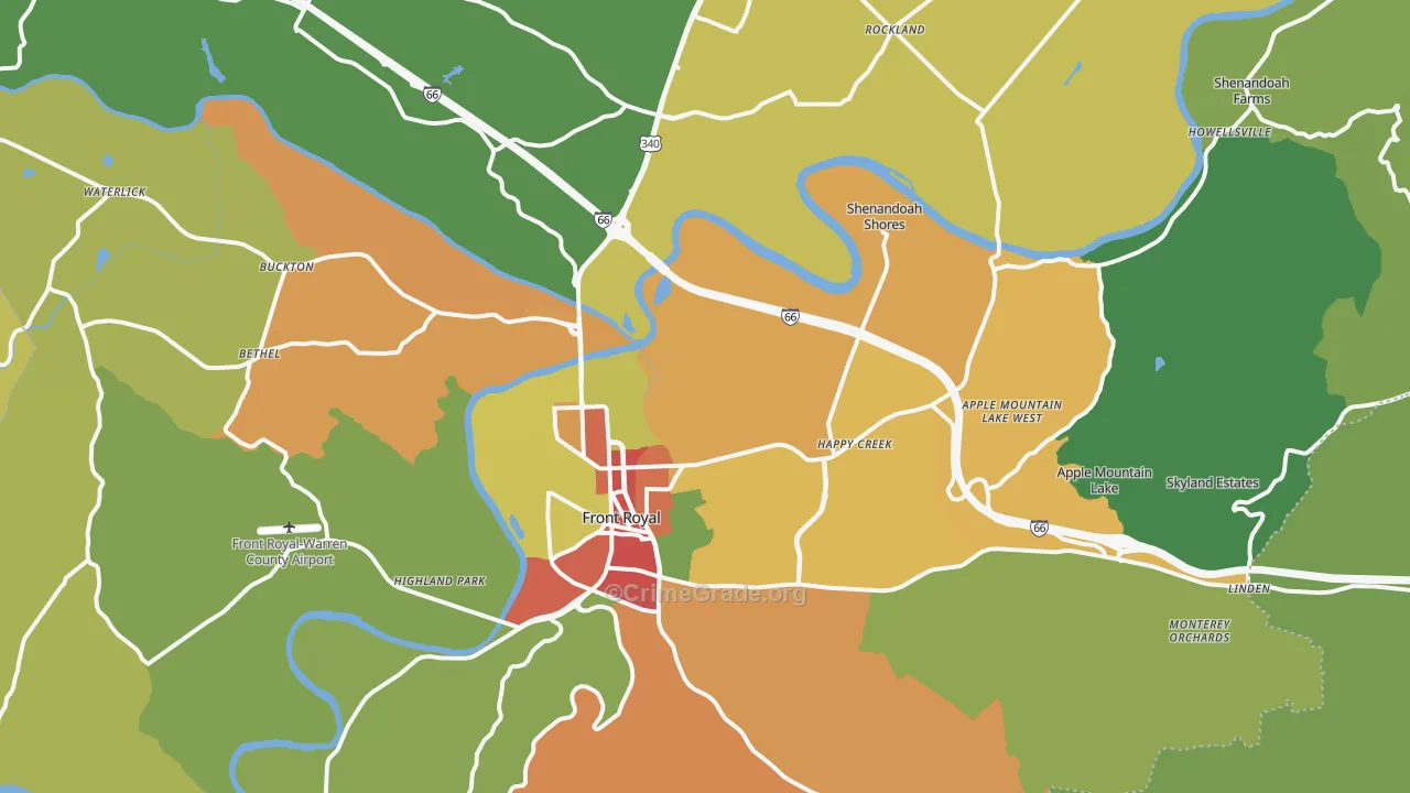 22630, VA Map of Drug-Related Crime Rates