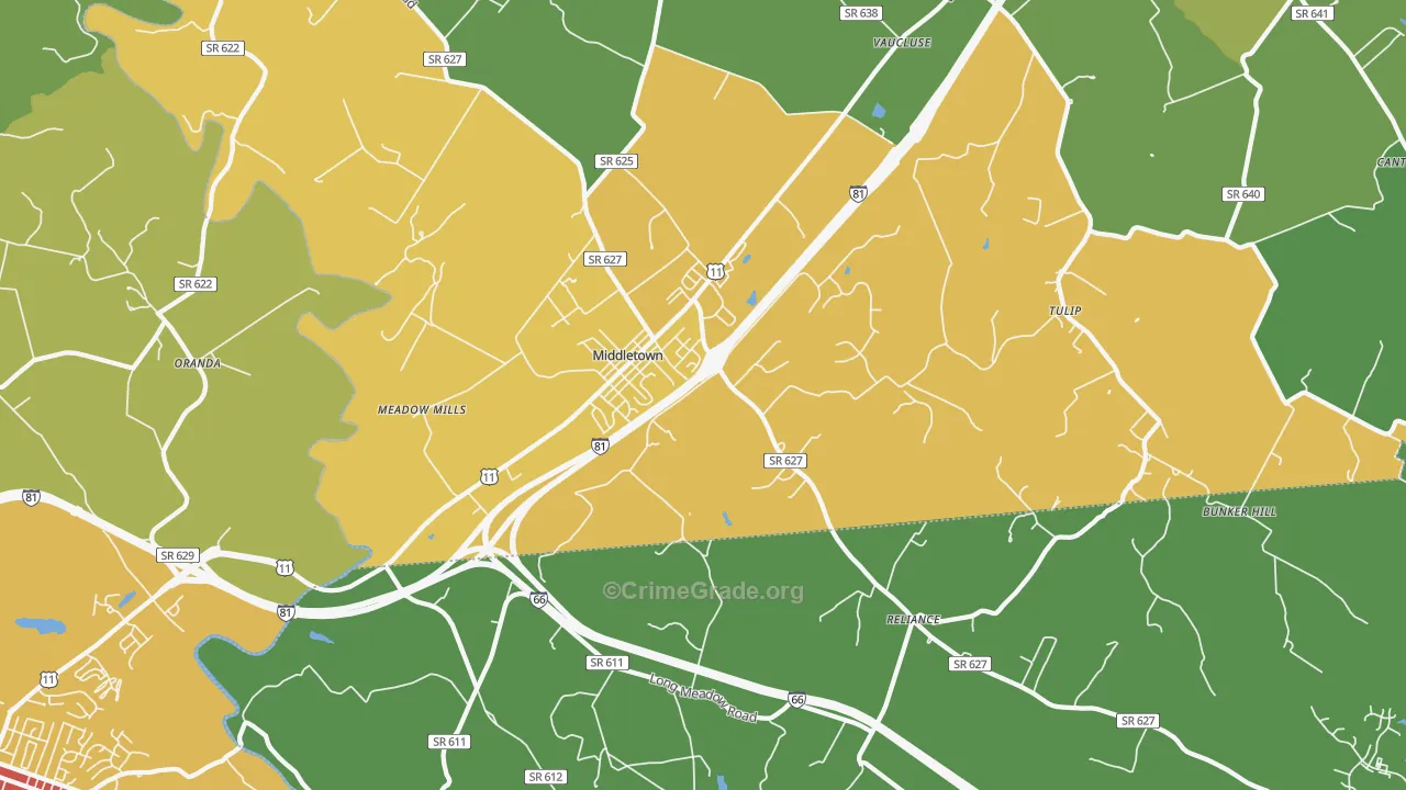 22645, VA Map of Drug-Related Crime Rates