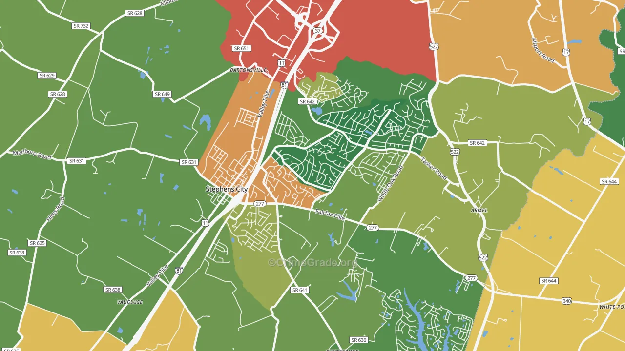 22655, VA Map of Drug-Related Crime Rates
