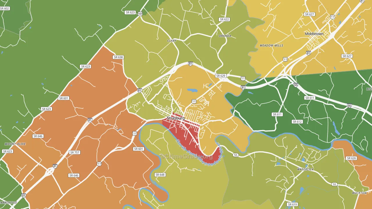 22657, VA Map of Drug-Related Crime Rates