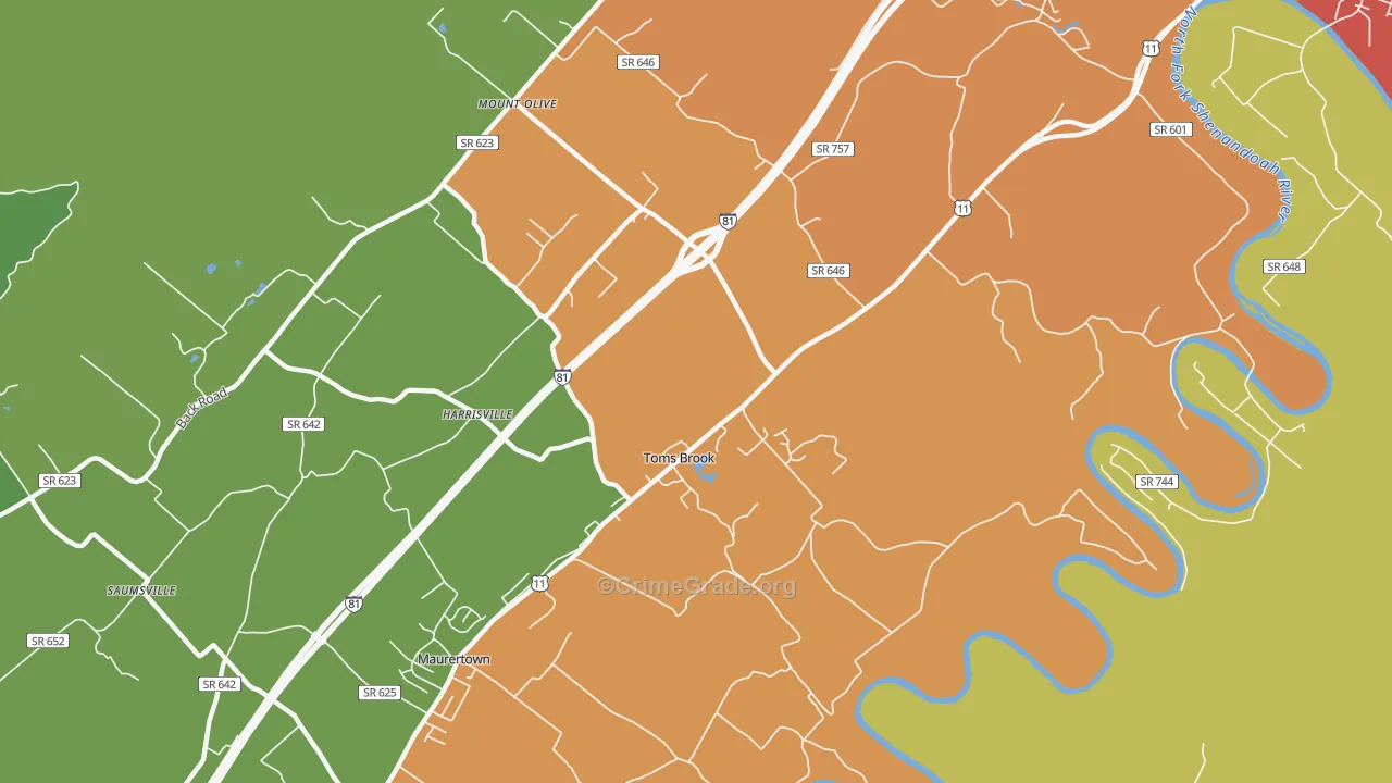 22660, VA Map of Drug-Related Crime Rates