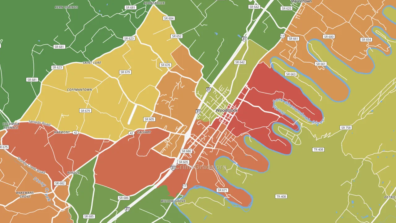22664, VA Map of Drug-Related Crime Rates