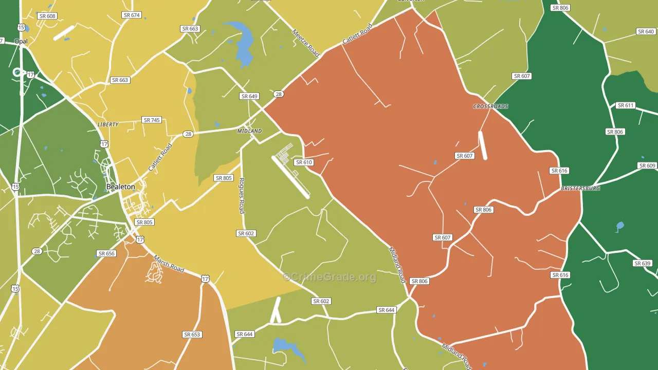 22728, VA Map of Drug-Related Crime Rates