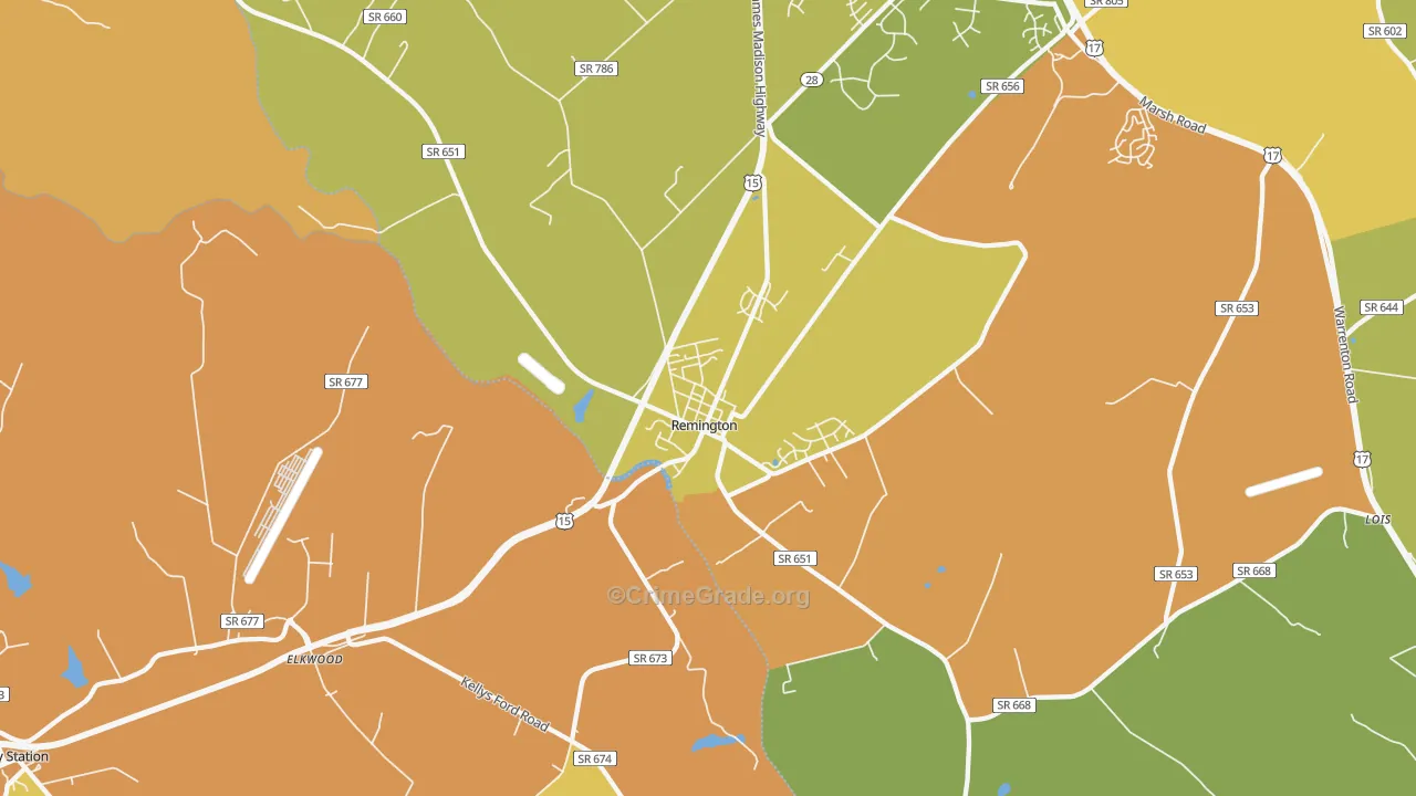 22734, VA Map of Drug-Related Crime Rates