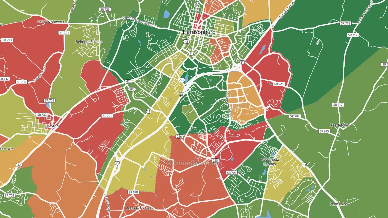 22801, VA Map of Drug-Related Crime Rates