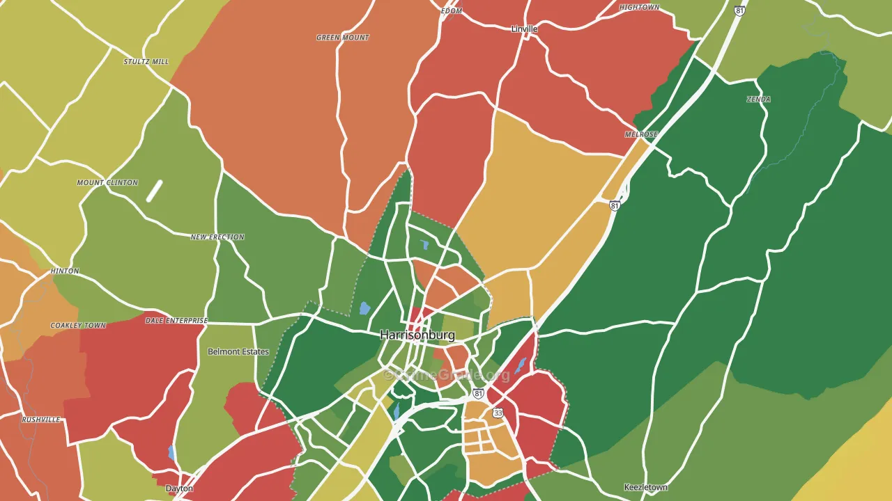 22802, VA Map of Drug-Related Crime Rates