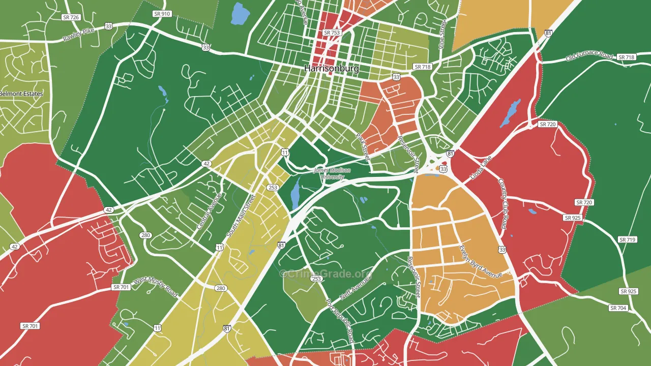 22807, VA Map of Drug-Related Crime Rates