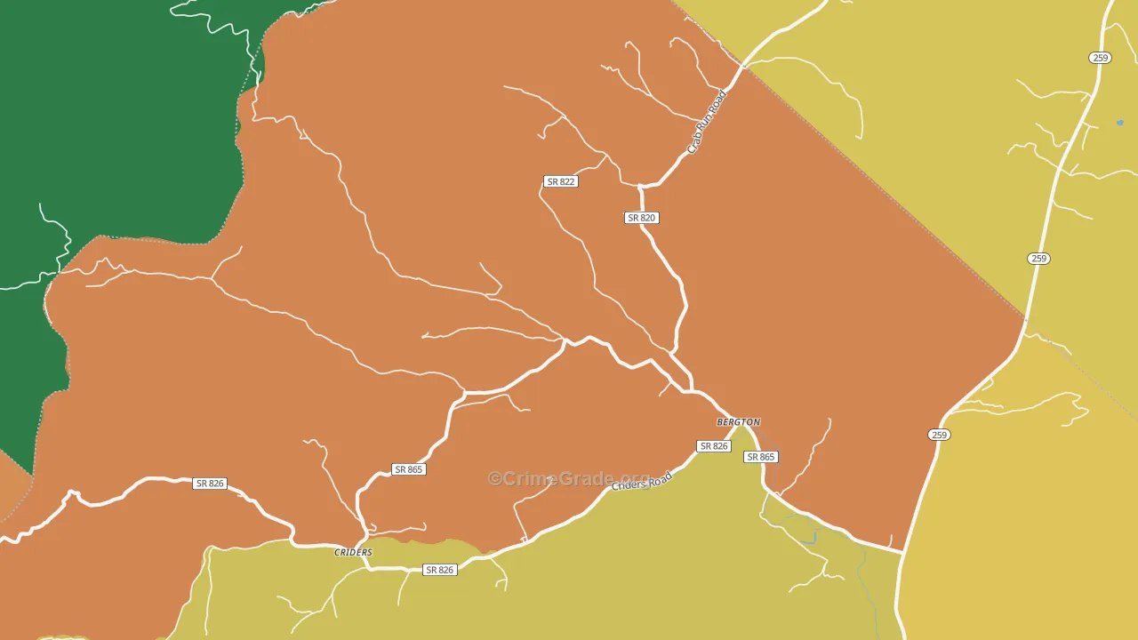 22811, VA Map of Drug-Related Crime Rates
